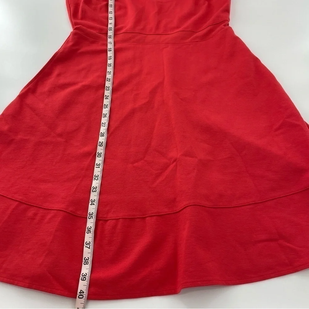 Lands‎ End Viscose Heavy Red V Back Sleeveless Skater Dress Size 14 Petite - Picture 4 of 13